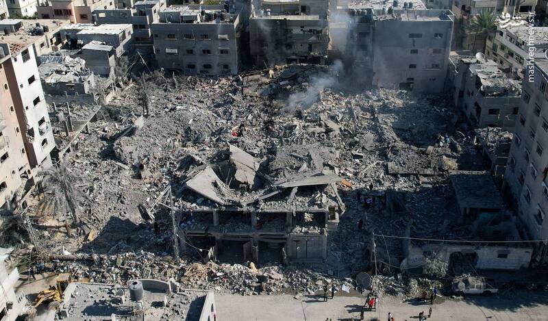 تصاویر هوایی از خسارات ناشی از بمباران در غزه