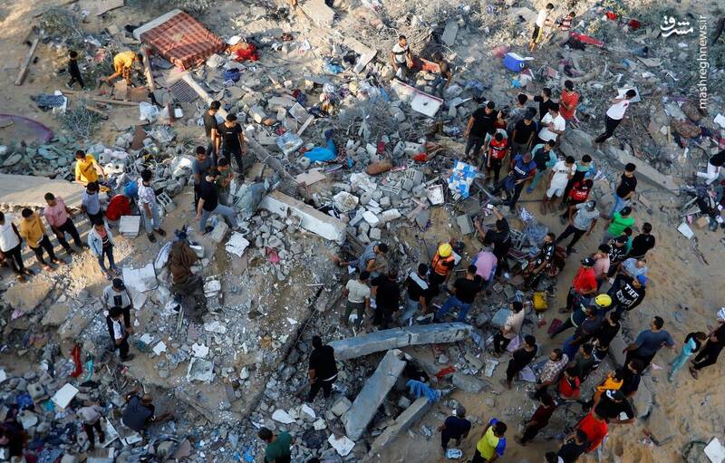 تصاویر هوایی از خسارات ناشی از بمباران در غزه