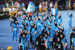 عکس/ رژه کاروان ایران در افتتاحیه پاراآسیایی هانگژو