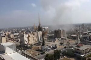 فیلم/ بمباران اطراف بیمارستان وفا در غزه