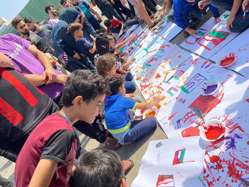 مشق میهنپرستی کودکان غزه در قاب تصویر