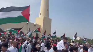 فیلم/ تظاهرات قطری‌ها در حمایت از غزه و حماس