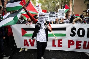 عکس/ تظاهرات فرانسوی‌ها در حمایت از غزه