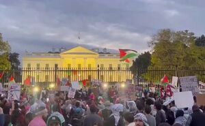 فیلم/ تظاهرات آمریکایی‌ها مقابل کاخ سفید در حمایت از غزه