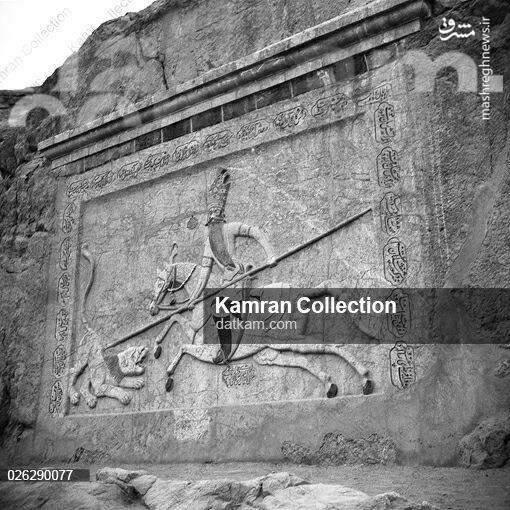 تصویری از نقش برجسته فتحعلیشاه قاجار در کوه سرسره