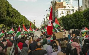 تظاهرات حمایت از غزه در تونس