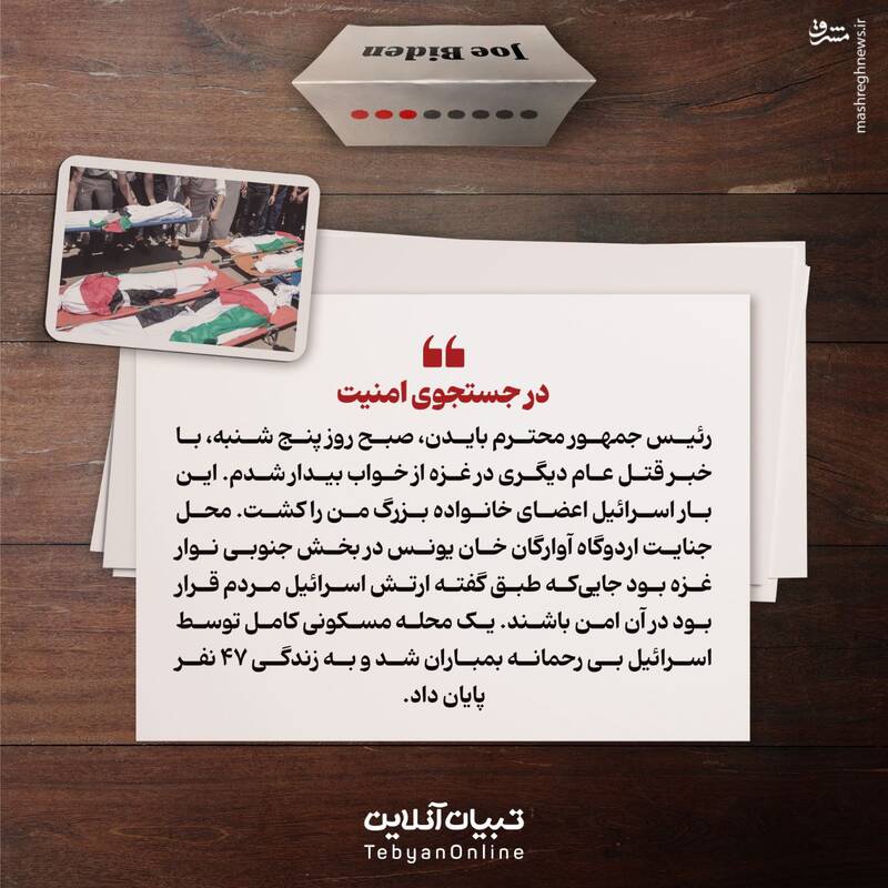 نامه یک فلسطینی به بایدن!