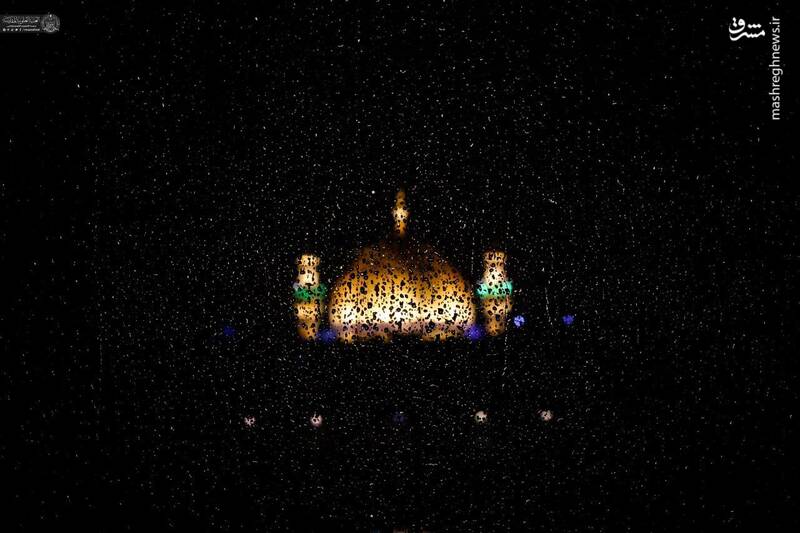 تصاویری زیبا از باران رحمت الهی در حرم مطهر أمیر المؤمنین