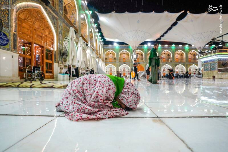 تصاویری زیبا از باران رحمت الهی در حرم مطهر أمیر المؤمنین