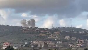 تصاویری از لحظه حمله حزب الله به پادگان "برانیت" با موشک‌های "برکان"