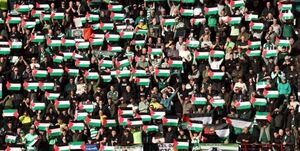 خلاقیت کویتی‌ها در حمایت از فلسطین و محکومیت رژیم صهیونیستی در فوتبال+عکس
