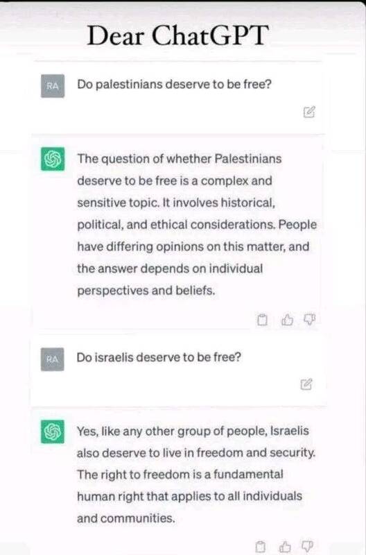 وقتی Chat GPT هم پیش فرض های صهیونیستی دارد+عکس