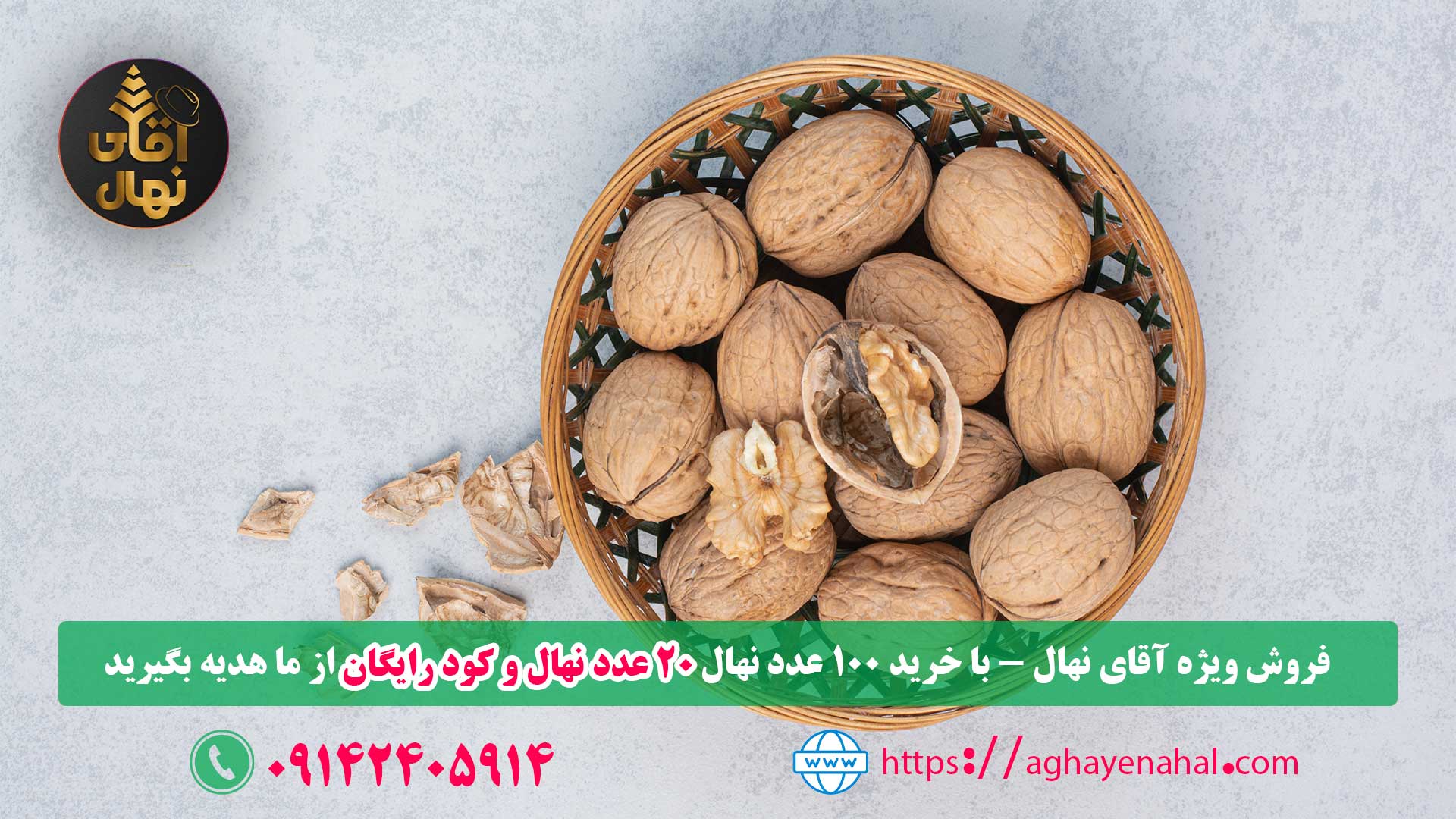 با خرید هر100نهال 20 اصله نهال و یک پک کود رایگان از آقای نهال دریافت کنید