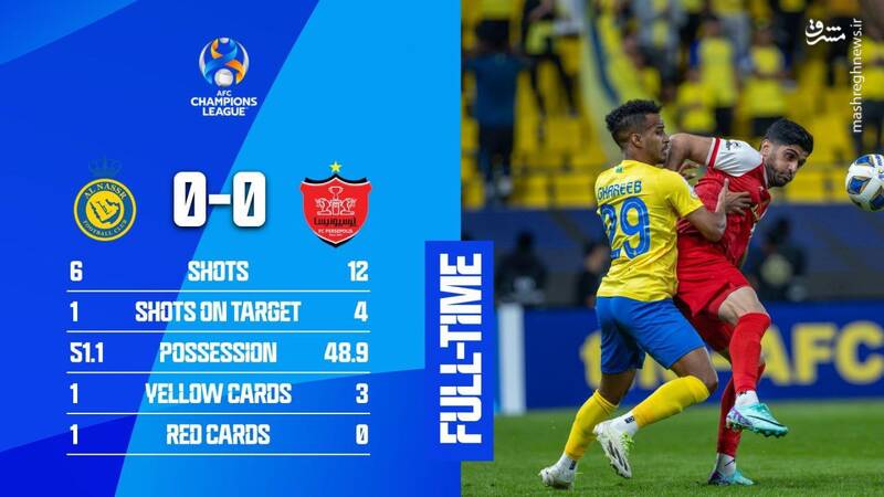 تساوی پرسپولیس مقابل النصر ۱۰ نفره/ کار صعود به هفته آخر کشید +عکس