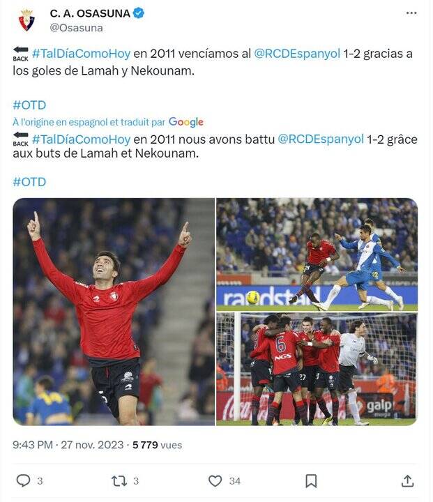 پست باشگاه اوساسونا درباره سرمربی استقلال