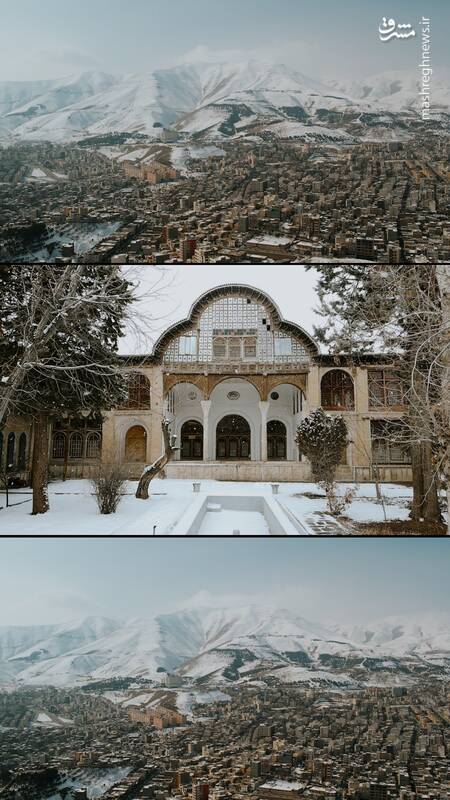 عمارت مشیر دیوان سنندج در یک روز برفی 2