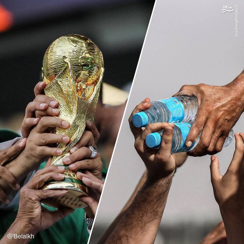 تصاویر عکاس فلسطینی از جام جهانی و غزه کنار هم!