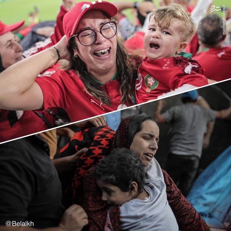 تصاویر عکاس فلسطینی از جام جهانی و غزه کنار هم!
