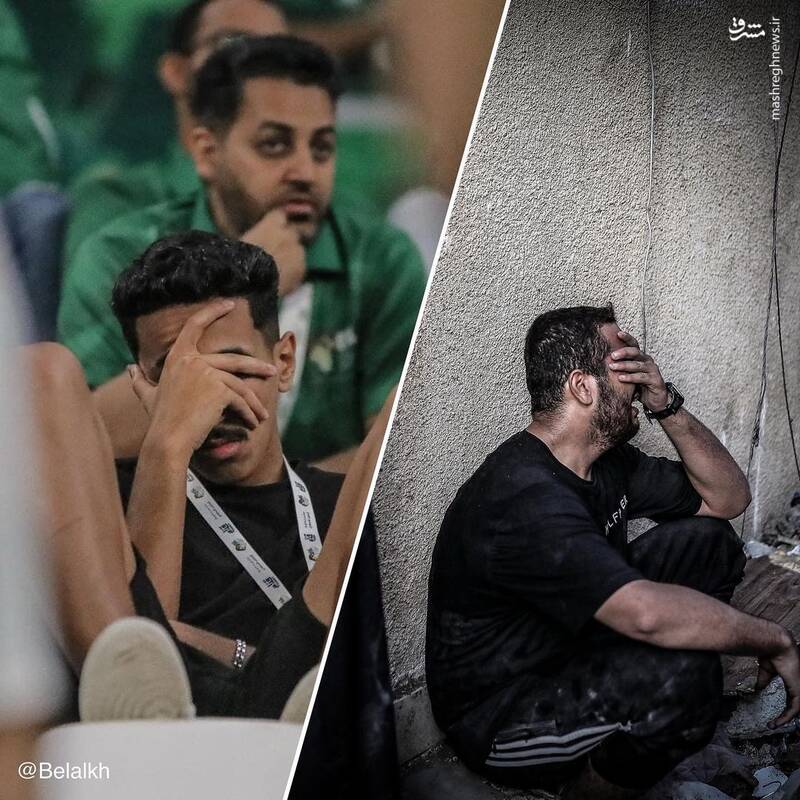 تصاویر عکاس فلسطینی از جام جهانی و غزه کنار هم!