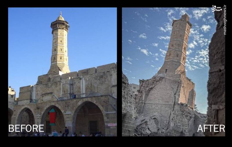 اسرائیل بزرگترین مسجد قدیمی غزه را نابود کرد