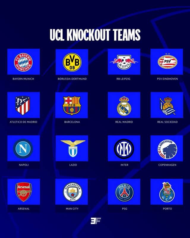 تیمهای حاضر در مرحله حذفی لیگ قهرمانان اروپا