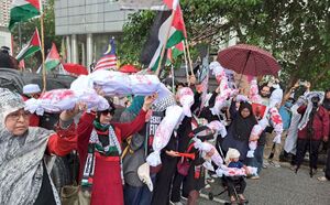 تصاویری از تظاهرات مقابل سفارت آمریکا در مالزی برعلیه رژیم صهیونیستی