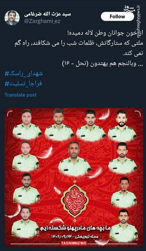 ضرغامی: از خون جوانان وطن لاله دمیده!