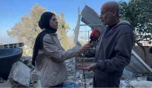 پیام پدر اسیر فلسطینی از روی ویرانه‌های خانه‌اش