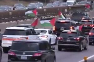 کاروان خودرویی حامیان فلسطین در شیکاگو