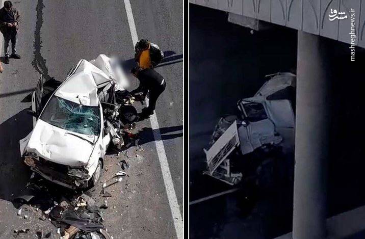 فیلم/ له شدن پراید و چپ کردن تریلی در اصفهان