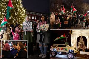 طرفداران فلسطین مراسم کریسمس در نیویورک را مختل کردند