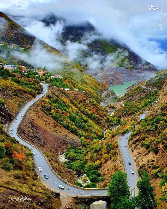 جاده زیبای سیاه بیشه در استان مازندران