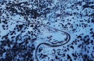 تصاویر هوایی از طبیعت برفی روستای فیلبند