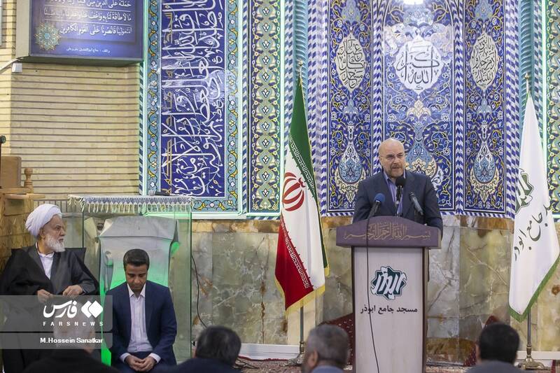 عکس / سخنرانی محمد باقر قالیباف در مسجدابوذر 13