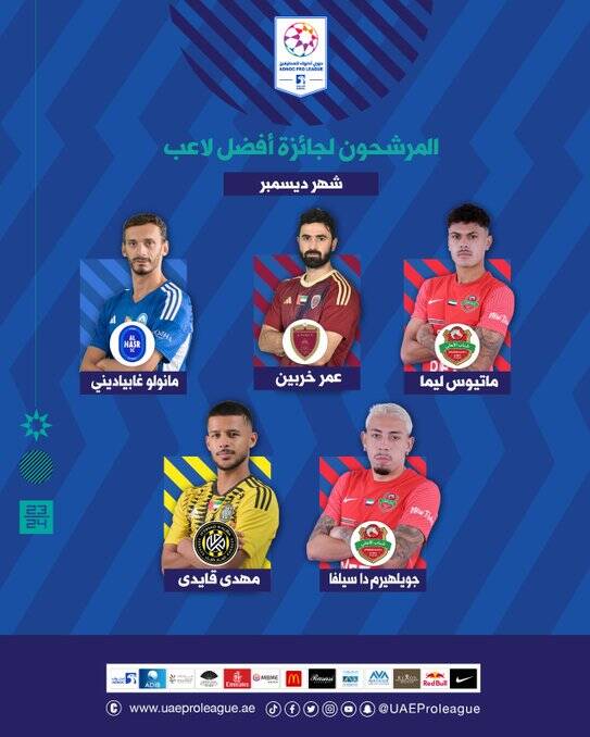 قائدی نامزد بهترین بازیکن ماه امارات شد