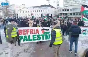 تظاهرات گسترده سوئدی‌ها در حمایت از فلسطین
