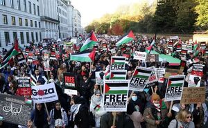 فیلم/ تلاش پلیس لندن برای سرکوب معترضان حامی فلسطین
