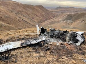 بقایای هواپیمای آموزشی سانحه دیده در ارتفاعات ساوجبلاغ