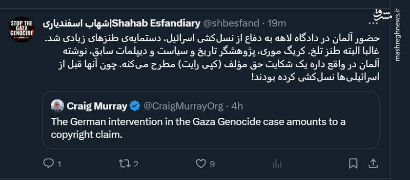 دفاع آلمان از جنایات اسرائیل در لاهه دستمایه طنز شد