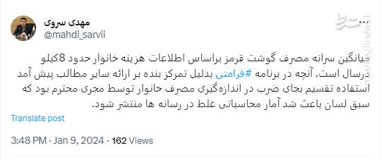 مصرف سرانه گوشت قرمز به 700 گرم در سال رسید؟ 2