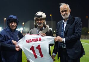 حضور وزیر ورزش قطر در تمرین تیم ملی فوتبال