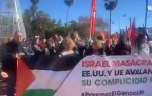 فیلم/ تظاهرات حمایت از غزه در اسپانیا