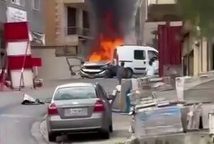 هدف قرار گرفتن یک خودرو در جنوب لبنان