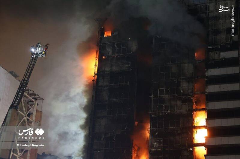 حریق در بیمارستان گاندی تهران / اعزام آتش نشانان به محل حادثه/ حریق مربوط به نمای بیرونی ساختمان است +عکس و فیلم