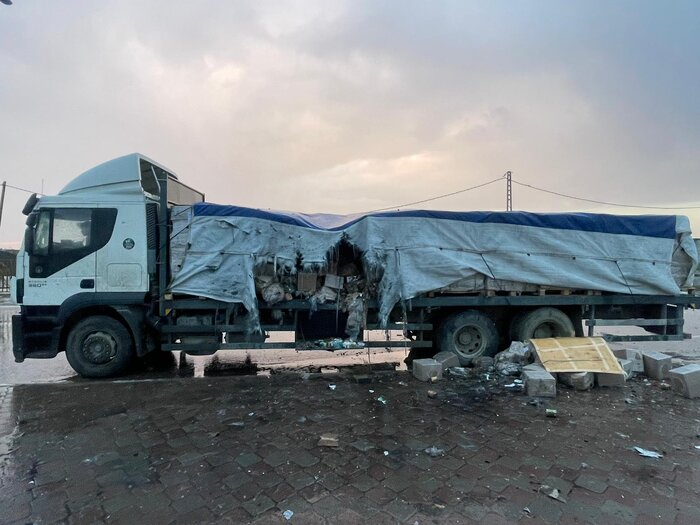 اسرائیل کامیون امدادرسانی سازمان ملل به غزه را هدف قرار داد