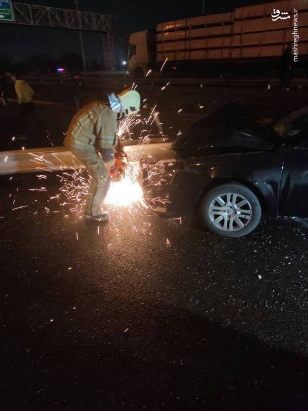 گاردریل جان راننده جوان را گرفت +عکس