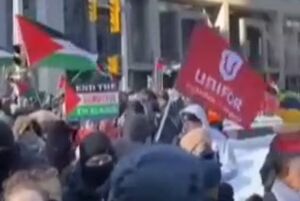 تظاهرات مقابل سفارت رژیم صهیونیستی در پایتخت کانادا