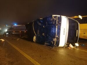 واژگونی اتوبوس در جاده کوثر- سرچم ۲۷ مصدوم برجا گذاشت