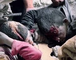 صحنه‌هایی دردناک از بیرون کشیدن اجساد کودکان شهید فلسطینی + فیلم