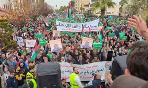 تظاهرات گسترده اردنی‌ها در حمایت از غزه